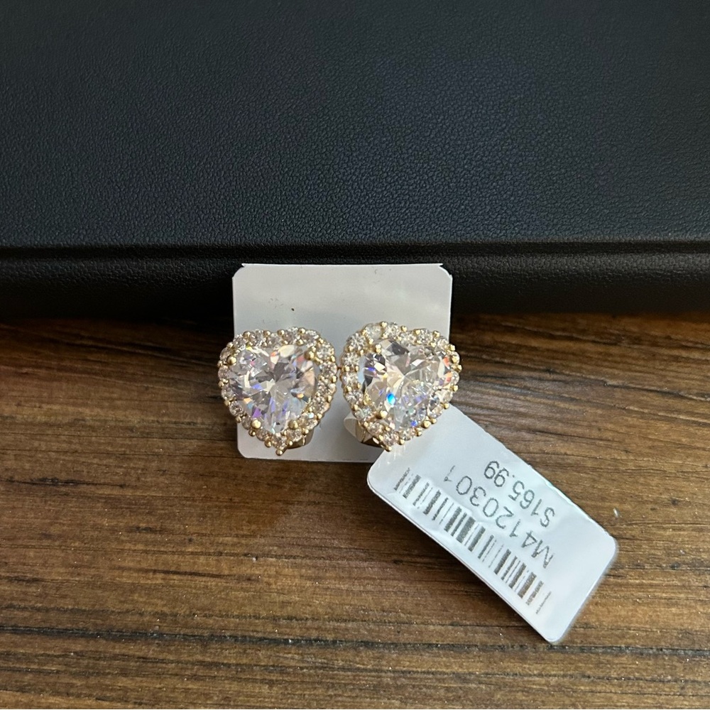 14k Gold Filled VVS CZ Heart Earrings